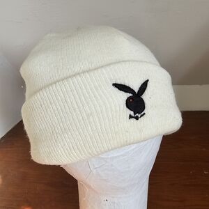 Vintage Playboy White Beanie Hat